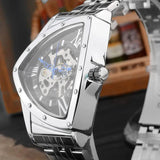 New Fashion Brand Hollow Triangular Mechanical Hipster Watches - Stainless Steel Men's Wristwatches - The Jewellery Supermarket