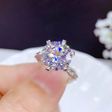 Luxury 11x11mm size Dazzling Moissanite Diamonds Solitaire Rings Silver Jewellery Engagement Wedding Rings - The Jewellery Supermarket