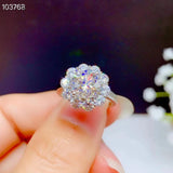 Crackling 1,2,3 Carat VVS D Colour Moissanite Diamond Gemstone Silver Jewellery Engagement Wedding Rings - The Jewellery Supermarket