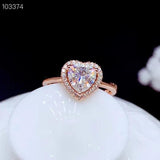 Heart Design Sparkling Moissanite Diamond Gemstone Rings for Women, Silver Engagement Wedding Fine Jewellery Rings - The Jewellery Supermarket