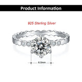 Popular Stacking Moissanite Diamonds Gemstone Rings Set - 925 Silver Couple Wedding Engagement Fine Rings - The Jewellery Supermarket