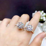 Luxury 11x11mm size Dazzling Moissanite Diamonds Solitaire Rings Silver Jewellery Engagement Wedding Rings - The Jewellery Supermarket