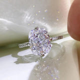 Sparkling Silver 8*10mm AAAAA High Carbon Diamond Ice Flower Cut Big Rings For Women - Fine Jewellery - The Jewellery Supermarket