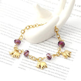 Cute Elephant Purple Color Charming Crystal 20cm Cuban Link Chains Popular Bracelets - The Jewellery Supermarket