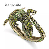 New Fashion Antique Golden Plated Full 4 Colors Rhinestones Animal Style Vintage Crocodile Bangle Bracelets Jewellery - The Jewellery Supermarket