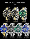 New Business Luxury Gold Chronograph Quartz Luminous Waterproof Auto Date Wristwatches for Men - The Jewellery Supermarket