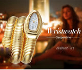 High Quality Fashion Snake Luxury Gold Quartz Winding Bangle Watches with Crystals for Women - Ideal Gift for Ladies