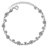 Cute Charm Bracelets For Women - Aquamarine 925 Sterling Silver Heart Bracelets Party Anniversary Jewellery - The Jewellery Supermarket