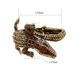 New Fashion Antique Golden Plated Full 4 Colors Rhinestones Animal Style Vintage Crocodile Bangle Bracelets Jewellery - The Jewellery Supermarket