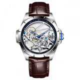 Limited Edition Hollow out Tourbillon Automatic Mechanical Fashion Belt and steel band Mens Skeleton Watch - The Jewellery Supermarket