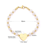 White Heart Crystal Charm Bracelets For Women - Stainless Steel Bracelets Bangles Jewellery for Women - The Jewellery Supermarket