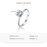 Silver Classic Sparkling Square AAAA Simulated Diamond Ring For Women - Wedding Engagement Fine Jewellery - The Jewellery Supermarket