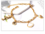 Popular Stainless Steel Shell Charm Bracelets for Women - Gold Colour Layer Link Chains Bracelets - The Jewellery Supermarket