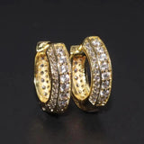 New Iced Out Hoop Earrings Cubic Zirconia Huggie Cartilage Cuff Hypoallergenic Luxury Fashion Round Earrings