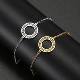 Stainless Steel Charm Bracelets - Crystal Zircon Hollow Round Fashion Best Chain Bracelet Fashion Jewellery - The Jewellery Supermarket