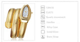 High Quality Fashion Snake Luxury Gold Quartz Winding Bangle Watches with Crystals for Women - Ideal Gift for Ladies