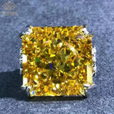 Top Quality Luxury Sterling Silver AAAAA 3EX 20CT VVS Yellow Created Lab Diamond Wedding Big Ring - Fine Jewellery - The Jewellery Supermarket