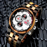 Stylish Natural Wooden Watches - Custom Military Sports Chronograph Casual Quartz Hipster Wood Wristwatches - The Jewellery Supermarket