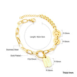 Stainless Steel Love Cuban Pendant Chain Charming Bracelets -  Gold Colour Heart Bracelets Bangles for Women - The Jewellery Supermarket