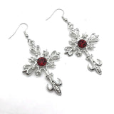 Gothic Punk Cross Hip Hop Rock Red Oil Drip Crystal Drop Earrings for Women - Christian Fashion Jewellery - The Jewellery Supermarket