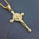 New Classic Vintage Jesus Cross Pendant Necklace - Micro Inlay Quality Zircon Religious Amulet Necklace Jewellery - The Jewellery Supermarket