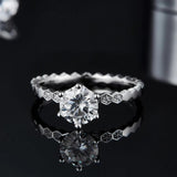 Popular Stacking Moissanite Diamonds Gemstone Rings Set - 925 Silver Couple Wedding Engagement Fine Rings