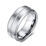 New Brushed Trendy 8mm Silver Colour Classic Design Tungsten Carbide Rings for Men - Wedding Party Jewellery - The Jewellery Supermarket
