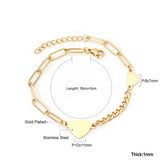 Stainless Steel Love Cuban Pendant Chain Charming Bracelets -  Gold Colour Heart Bracelets Bangles for Women - The Jewellery Supermarket