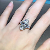 Sensational Marquise Cut 8 CT 3EX VVS D Color Created AAAAA Lab Diamond Wedding Engagement Big Luxury Rings - The Jewellery Supermarket
