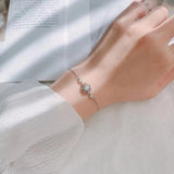 Amazing Real 0.5ct D Colour Round Moissanite Diamonds Stars Chain Bracelet - Fine Jewellery Sterling Silver Bracelet - The Jewellery Supermarket