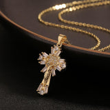 New Religious Jewellery Jesus Cross Pendant Necklace Inlaid with Quality Zircon Women's Necklace Ideal Gift - The Jewellery Supermarket