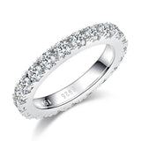 Luxury D Colour 18K WGP Moissanite Diamonds Eternity Wedding Engagement Rings -  Silver Fine Jewellery For Women