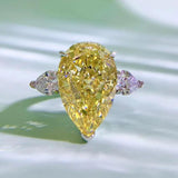 Sensational Luxury Pear Cut Topaz AAAAA High Carbon Diamond Party Wedding Engagement Jewellery Big Rings - The Jewellery Supermarket