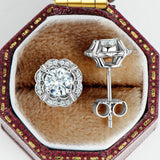 Vintage D Colour 0.5 Carat Flower Design Moissanite Diamonds Earrings For Women 925 Sterling Silver Fine Jewellery - The Jewellery Supermarket