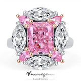 Gorgeous 4CT VVS High Quality AAAAA High Carbon Pink Sapphire Emerald Gemstonesr Fine Rings for Women - The Jewellery Supermarket