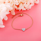 Popular Low Price Crystal Charm Bracelets - Stainless Steel Gold Colour Heart Chains Bracelets for Women
