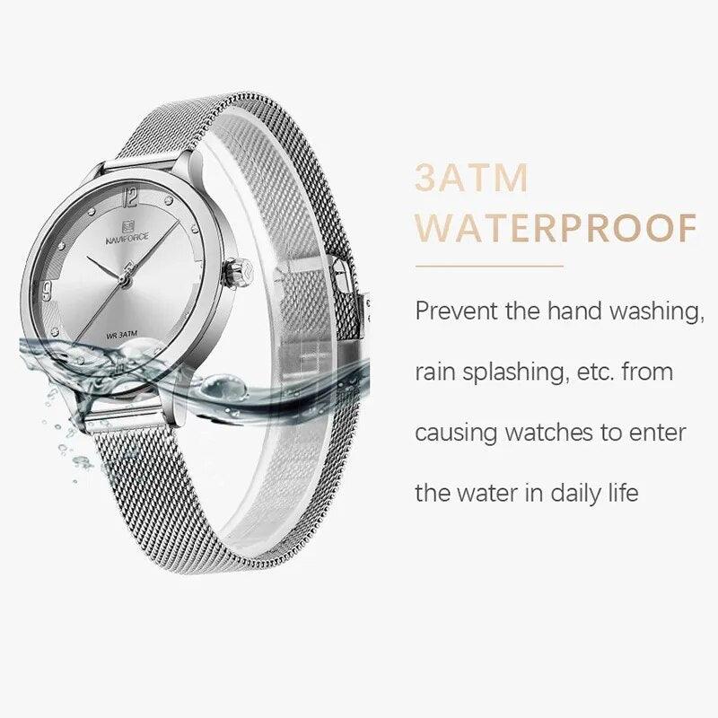 New Arrival Simple Quartz 3ATM Waterproof Mesh Steel Band Women Business Watches - Ideal Gifts - The Jewellery Supermarket