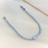 100% Real 6*8mm 2ct Radiant Cut Moissanite Diamonds Tennis Bracelet for Woman - Party Silver Diamond Link Bracelets - The Jewellery Supermarket