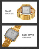Trendsetter Casual 2 Display Chrono Hipster Waterproof Steel Bracelet Back Light Analog Digital Sport Watches - The Jewellery Supermarket