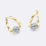 New Trend Twisted Hoops Real 1.0ct D Colour Moissanite Diamonds Earrings for Women Silver Huggie Fine Jewellery