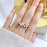 Fabulous 5 Stones 3.6CT All Moissanite Diamonds Eternity Rings for Women - 18KGP Wedding Engagement Fine Jewellery  - The Jewellery Supermarket
