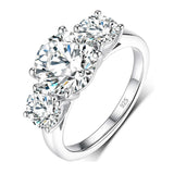 Genuine 2ct D VVS1 Round Moissanite Diamonds Silver Engagement Wedding Fine Jewellery Rings for Women