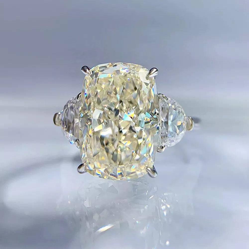 Luxury Crushed Ice Cut G Color AAAAA Lab Sapphire Gemstone Wedding Engagement Jewellery Big Rings - The Jewellery Supermarket