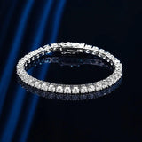 Real D Colour VVS1 Moissanite Diamonds Tennis Bracelets for Women Men - Silver Sparkling Jewellery with GRA - The Jewellery Supermarket