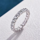 Gorgeous D Colour VVS1 Moissanite Eternity Rings For Women - 18K Gold Plated Engagement Wedding Rings - The Jewellery Supermarket