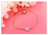 Popular Low Price Crystal Charm Bracelets - Stainless Steel Gold Colour Heart Chains Bracelets for Women - The Jewellery Supermarket