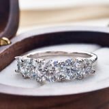 Sparkling 5 Stones 3.6CT Moissanite Diamonds Eternity Rings for Women, 18KGP Wedding Engagement Fine Jewellery - The Jewellery Supermarket