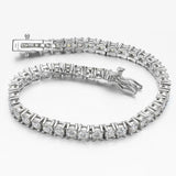Terrific 18KGP GRA Certified VVS1 Full Moissanite Diamonds Tennis Bracelet - Silver Bracelet Fine Jewellery