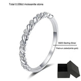 Charming 0.056ct Moissanite Diamonds Twisted Eternity Rings for Women -  Silver Stackable Engagement Promise Rings - The Jewellery Supermarket