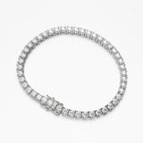 Superb Sterling Silver Real 3-5mm Moissanite Diamonds Bracelets For Women, Sparkling Wedding Party Fine Jewellery